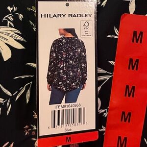 Hilary Radley Navy Floral Blouse